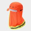 High Visibility Reflective Hat For Sanitation Workers Fluorescent Color Design With Neck Shield for Sun Protections