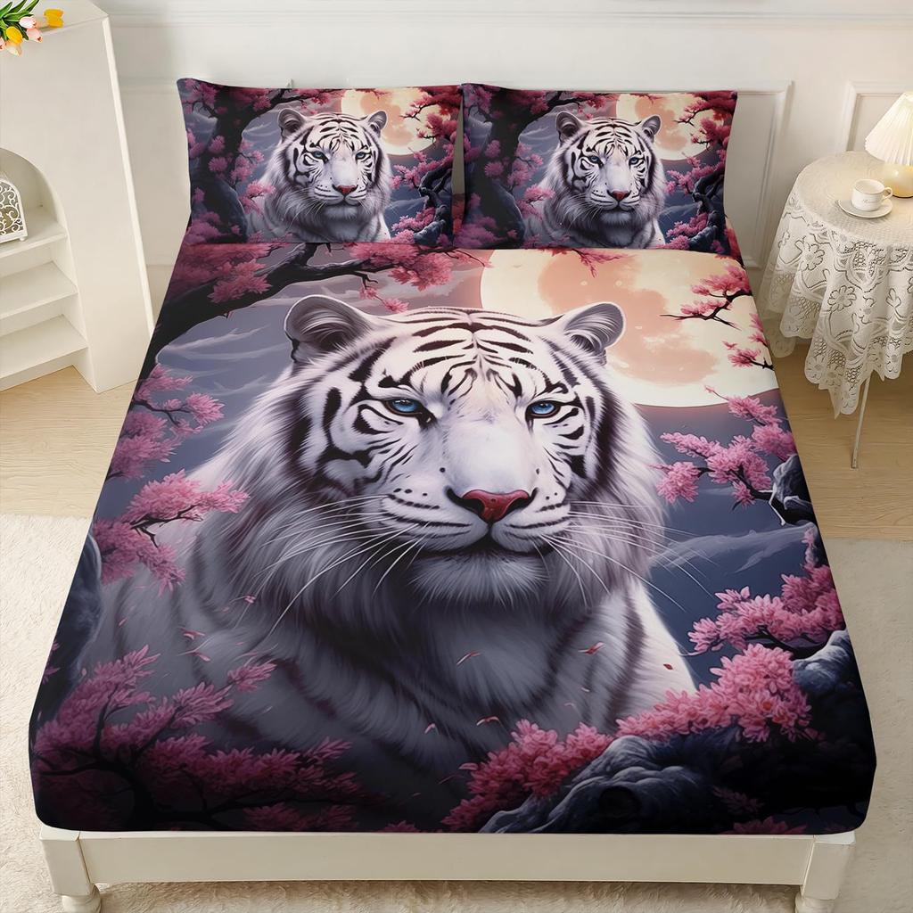 Animal Personality Pattern Sheet Three-Piece Digital Printed Sheet Bedding Set Adult Children