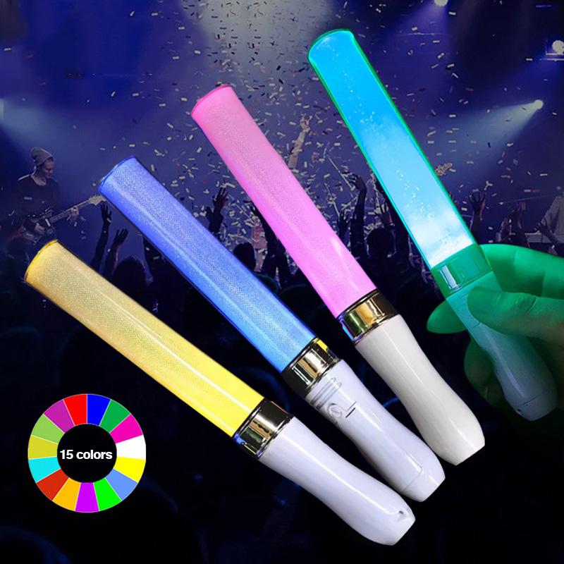 15 Colors Foam Glow Sticks Fluorescent Bright Sticks RGB LED Glow Stick Idol Concert Bar Stage Props Birthday Wedding Supplies