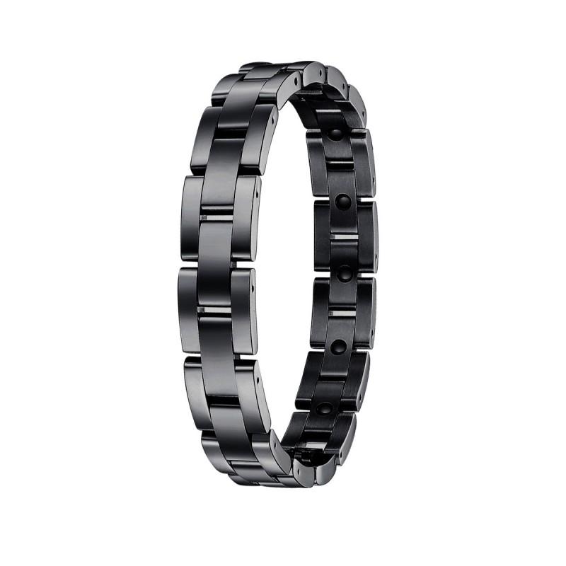 Magnetic Therapy Bracelet Men Women Geometric Stainless Steel Chain With Hematite Beads Anti-Fatigue Health Jewelry