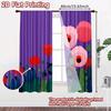 2D FLAT PRINTING 2pcs Curtains (Without Rod) Floral Spring Delight Valentine is day Festival Creative Curtains Versatile