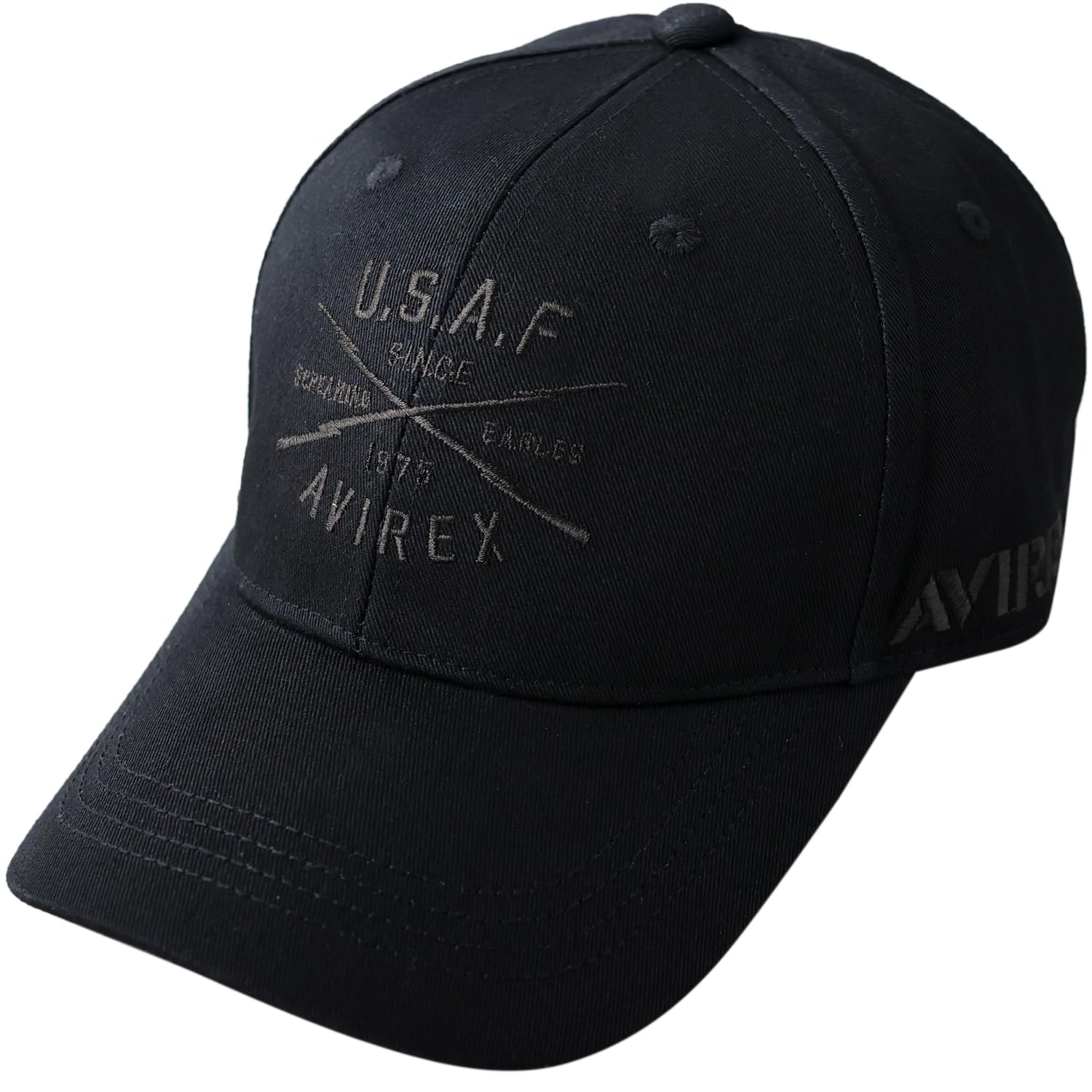 Avirex Army Military Embroidered Baseball Cap Free US Base Men s 6-Panel Low-Profile (JP, Alphabet, Size, Black)