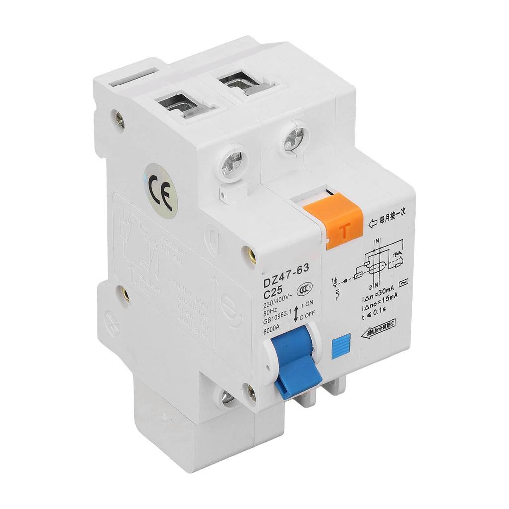 1P+N 25A AC jistič, zemní spojení, ochrana proti svodu proudu 400V DZ47LE‑63 C25