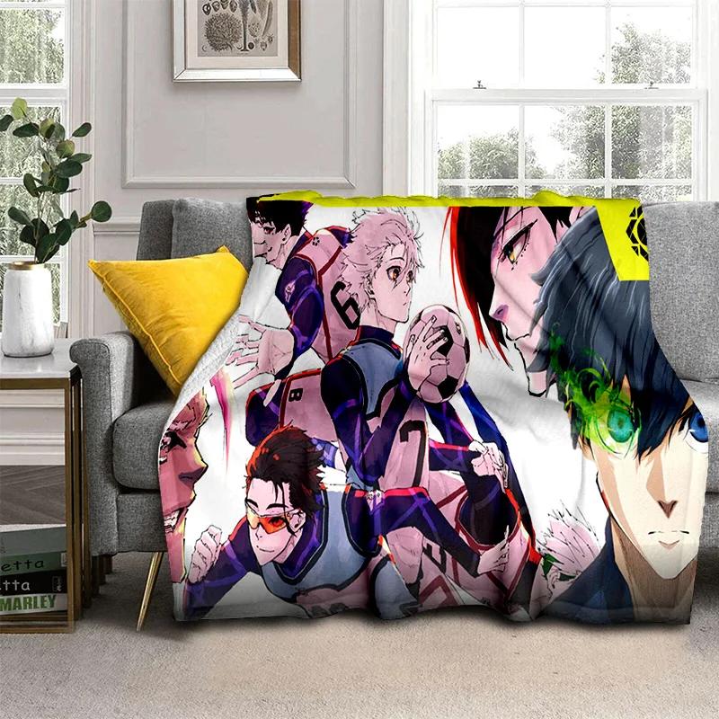 

3D Football Anime Blue Lock Cartoon Blanket,Soft Throw Blanket for Home Bedroom Bed Sofa Picnic Travel Office Cover Blanket Kids 75cmx90cm