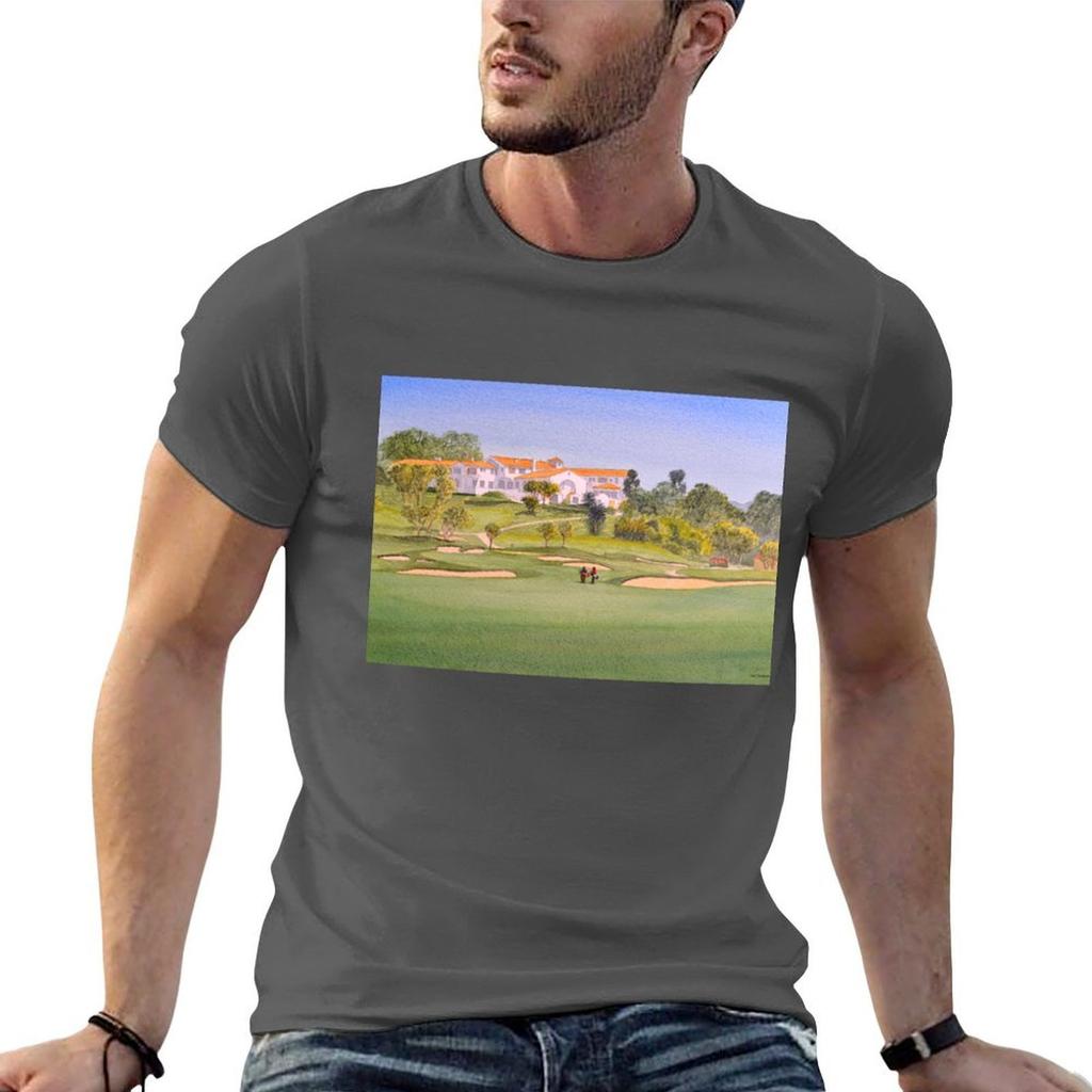 Riviera Pacific Palisades Golf Course Hole 18 Tshirt Creative Graphic Tee Shirt