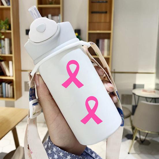 Pink Ribbon Stickers Breast Cancer Awareness Stickers Self-adhesive Ribbon Design Stickers for Fundraisers Groups Charity Events