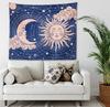 Sun  Moon Tapestry  Blue Celestial Sky Wall Hanging Bohemian Yoga  Meditation Decor Mystical Boho Style for Dorm or Home