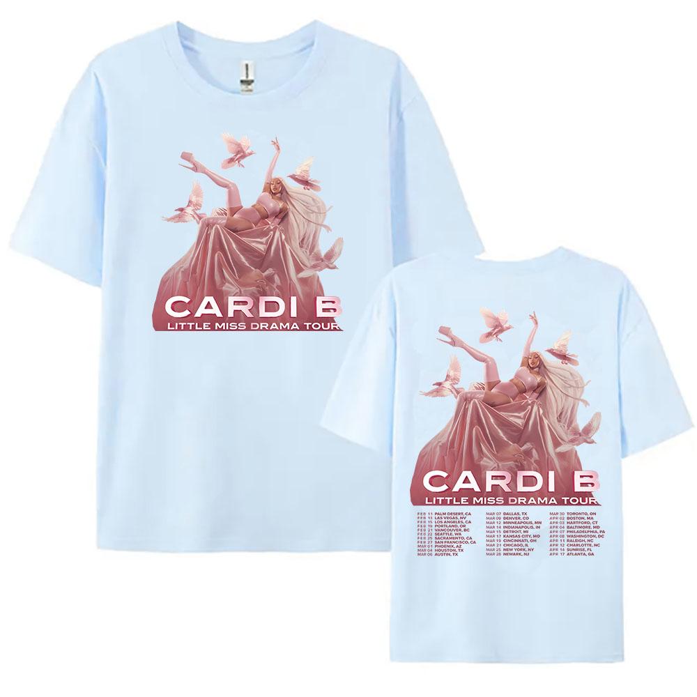 LittleMiss Drama Tour T-shirt Cardi B Singer Graphic Print Tshirts Cotton Short Sleeve Loose Tee-shirt Unisex Streetwear Women