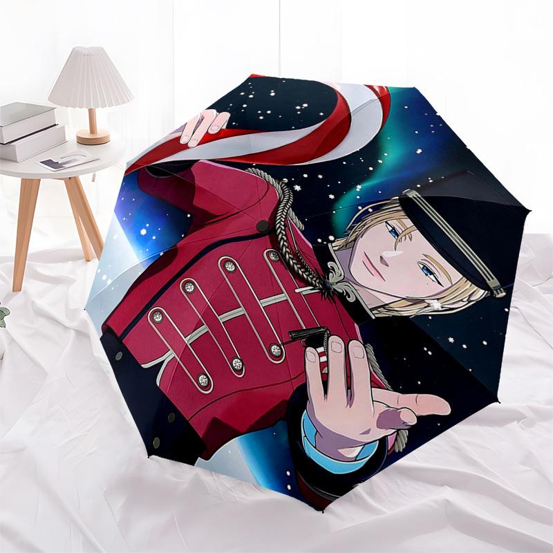1pc Outdoor Umbrella with Anime Character Design - Automatic Opening/Closing, Portable 3-Fold Design, 8-Rib Iron Frame - Perfect for Fans, Travel