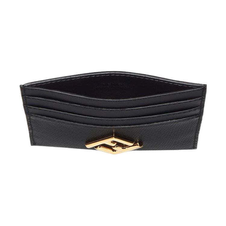 Fendi FF Logo Six Slot Calfskin Card Holder Women Card Holder Black 8M0445-ALWA-F0KUR