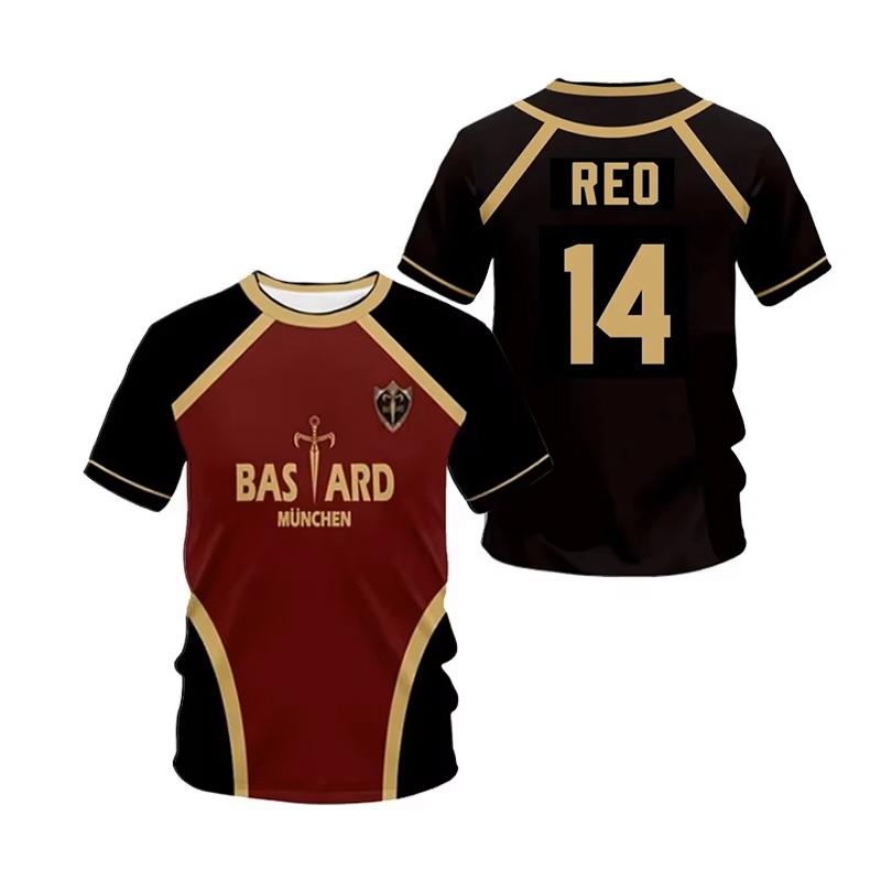 Jersey Futsal Pattern Vl Replika Blue Lock Anime Bastard Munich Summer Men'S And Women'S 3Dt Shirt Casual Sports T Shirt Top