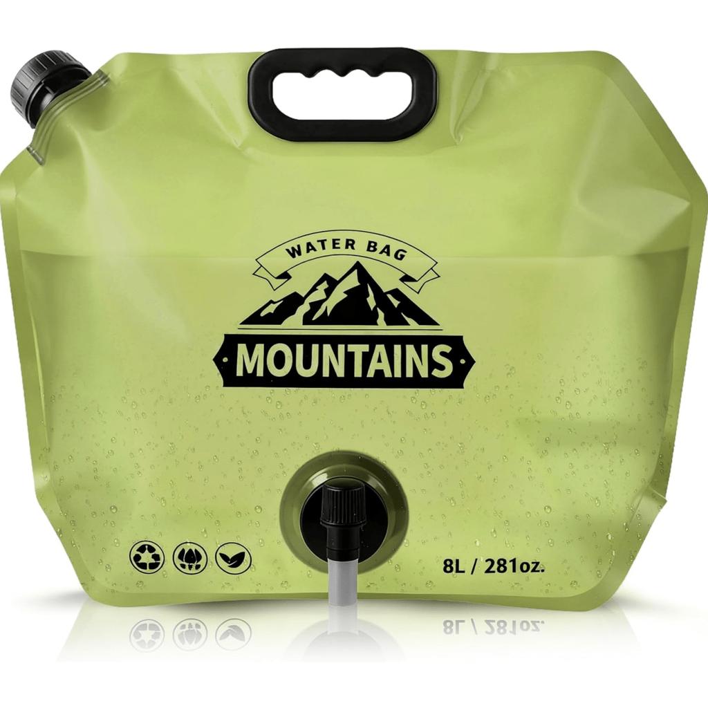 8L BPA-Free Portable Folding Water Storage Bag with Faucet for Camping Hiking