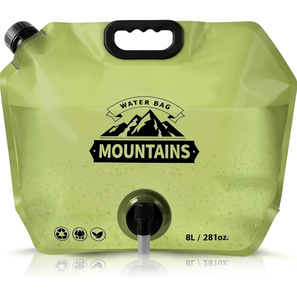 

8L BPA-Free Portable Folding Water Storage Bag with Faucet for Camping Hiking 1pcs pack армия зеленый
