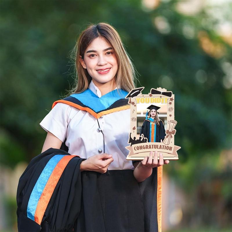 Graduation Wooden Tabletop Photo Frame Class of 2026 Grad Gift for Senior College Tabletop Decorative Photo Frame Drop Shipping