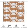 Cute Cartoon Panda Design Shower Curtains Set For Bathroom Decor Waterproof Fabric Shower Panels In Orange White Colorful