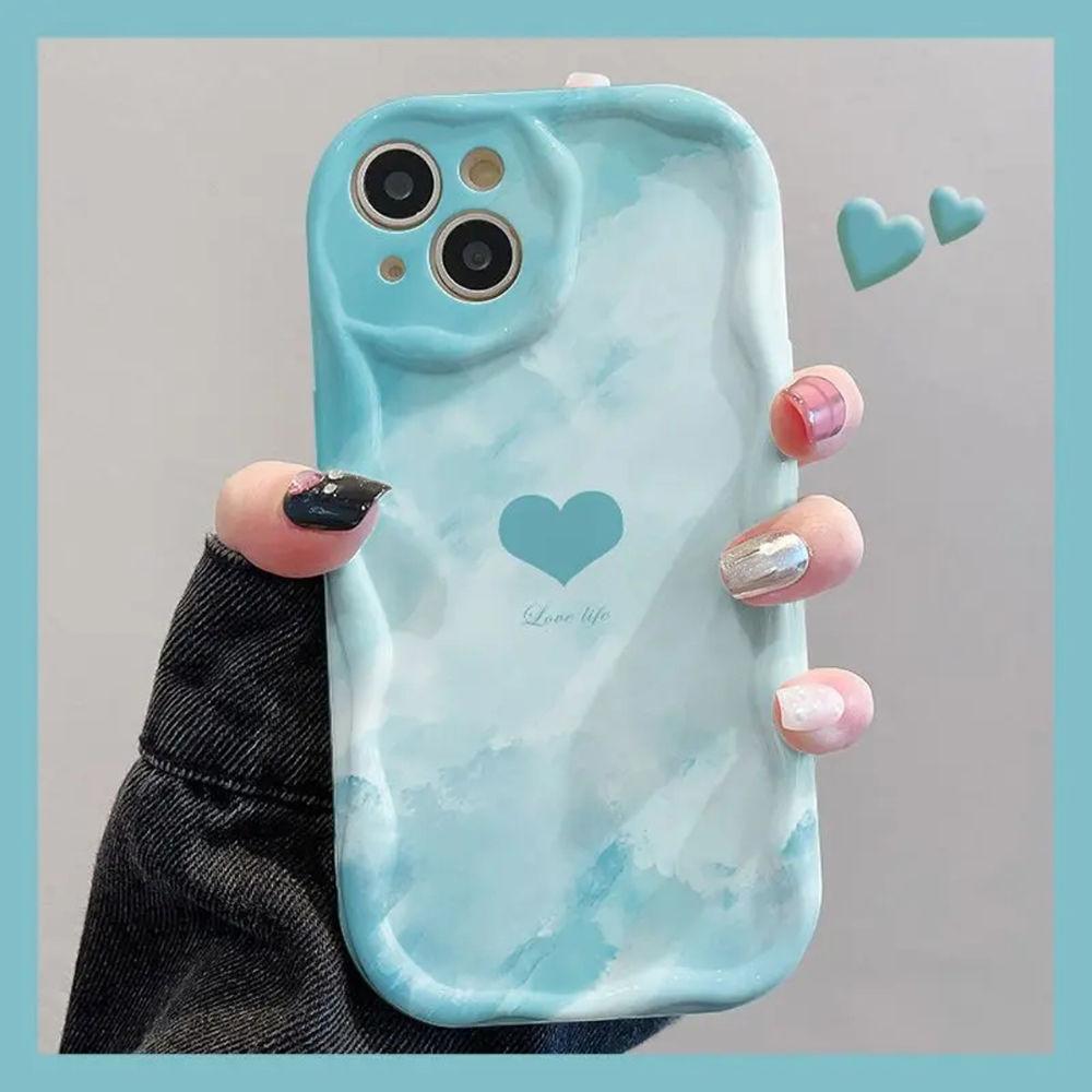Colorful Little Heart Applies To iPhone17promax Mobile Phone Case Apple 16 Cream Wave 14/13 Soft Case 15