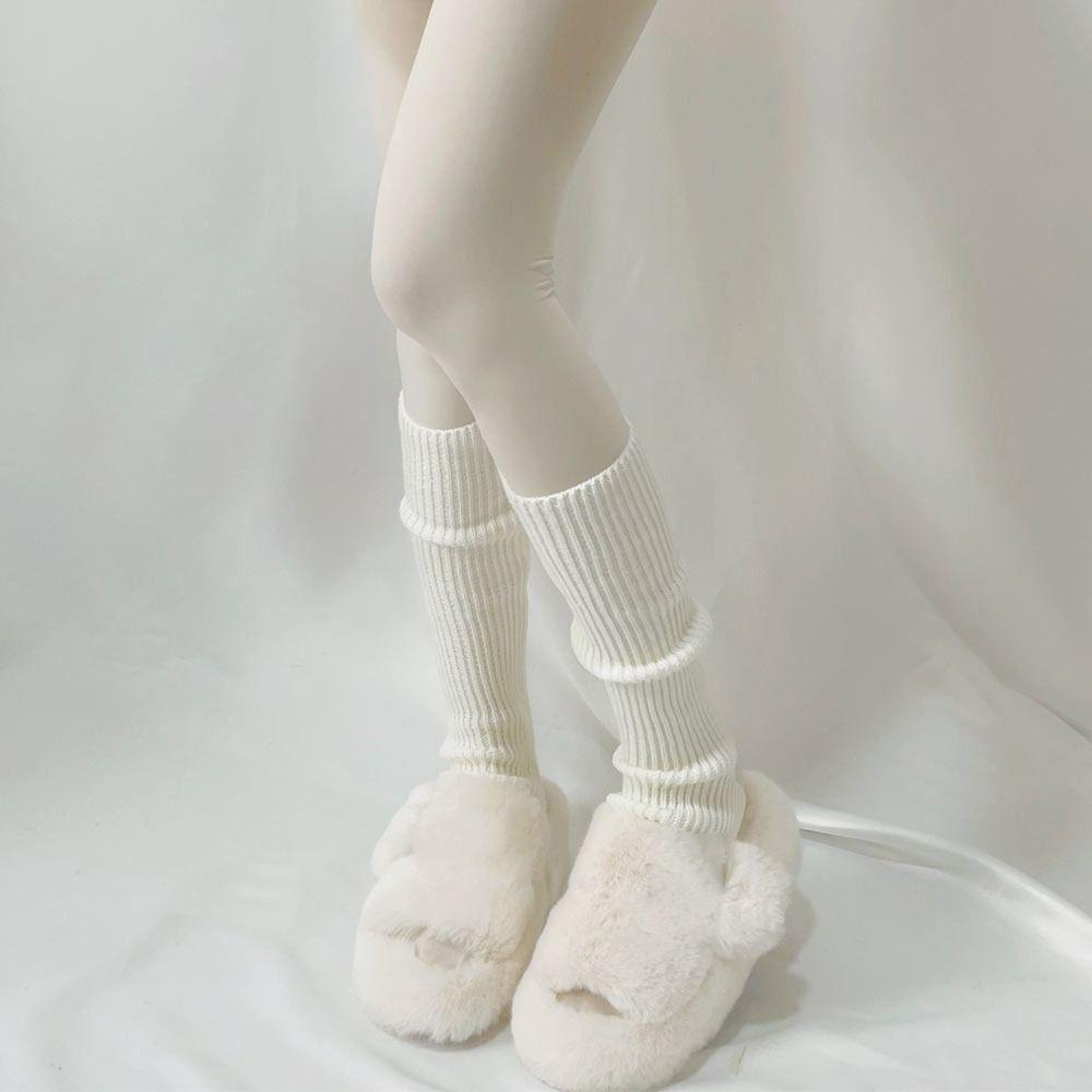 1 Paar warme, gestrickte Winter-Beinstulpen, lange fußlose Socken, Leggings, Kniestrümpfe