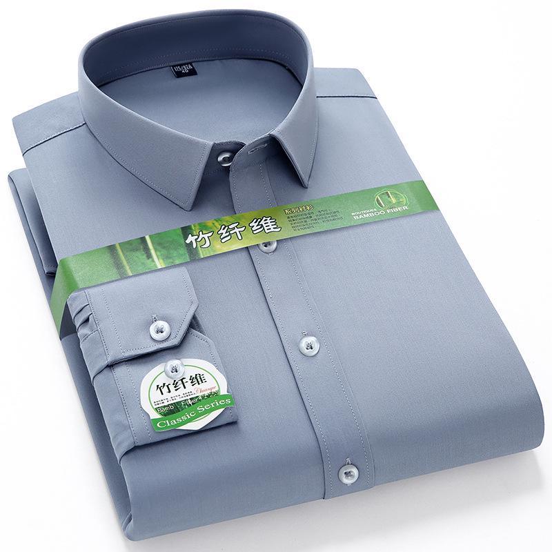 

Men s Bamboo Fiber Wrinkle-Resistant Business Casual Plaid Shirt 42