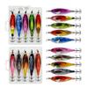 8cm 5.6g Glow Squid Jig Shrimp Lure Baits Squid Glow Jig Hook for Saltwater Fishing Artificial Baits 5pcs