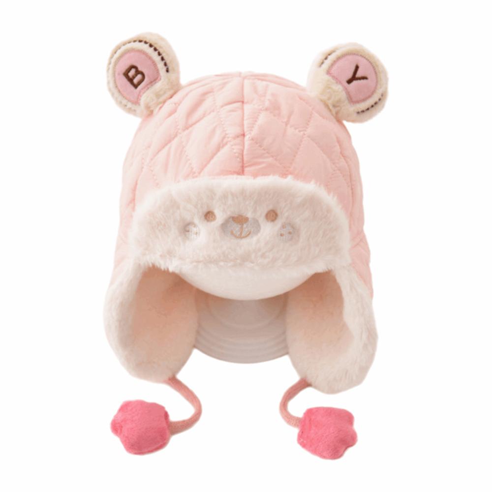 Windproof Cartoon Bear Baby Hat Plush Trendy Baby Beanie Cap Cute Earmuffs Toddler Cap  Gifts