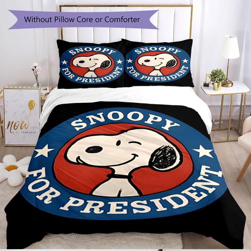 3pcs Duvet Cover Set (1*Duvet Cover + 2*Pillowcase, Without Core), Snoopy Print Soft All‑Season Bedding Set, Home Bedroom Decor Gift