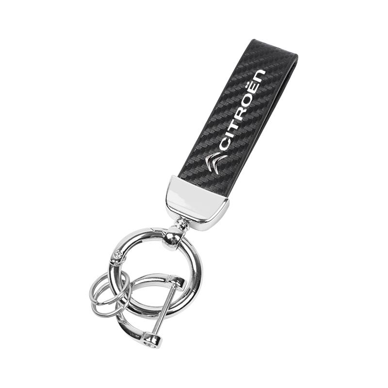 Car Logo Keychain Zinc Alloy Key Ring Accessories For Citroen C5X e-C4 X e-C3 C4 C3 C5 C-Elysee C-Crosser Berlingo C1 C6 C2