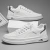 Leather Casual Shoes for Men Breathable White Sneakers Fashion Driving Walking Tennis Shoes for Male Office Flats Shoes