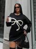 Women's Autumn/Winter Bow Sweater - European & American Style Round Neck Knitted Pullover
