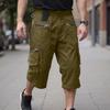 Pantalones Cargo 3/4 para Hombre - Pantalones Cortos de Trabajo Holgados Estilo Vintage con Múltiples Bolsillos