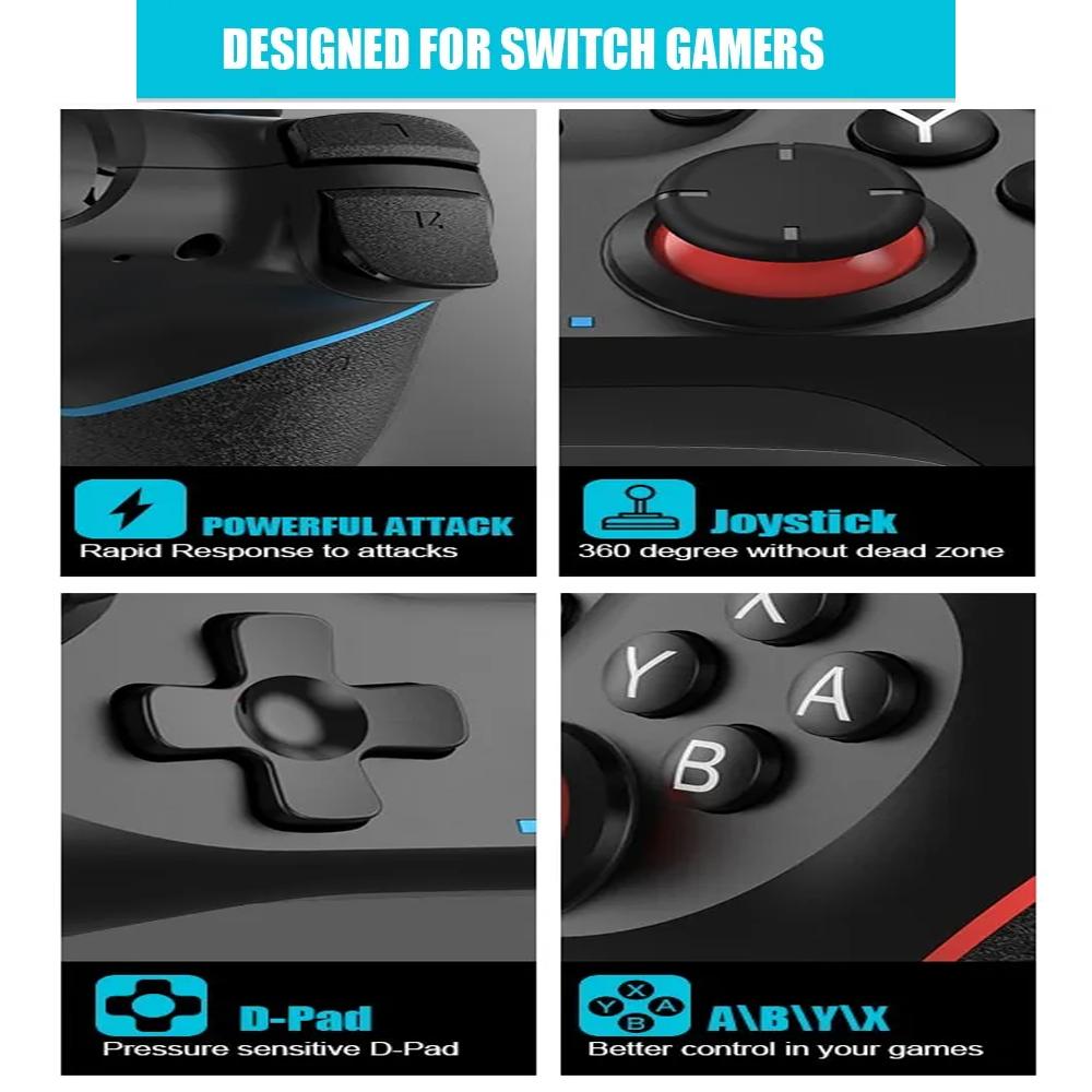 Bluetooth-Compatible Wireless Controller for Switch 2 & Switch 1 & Oled Console Gamepad Android PC Joystick Controle with 6-Axis