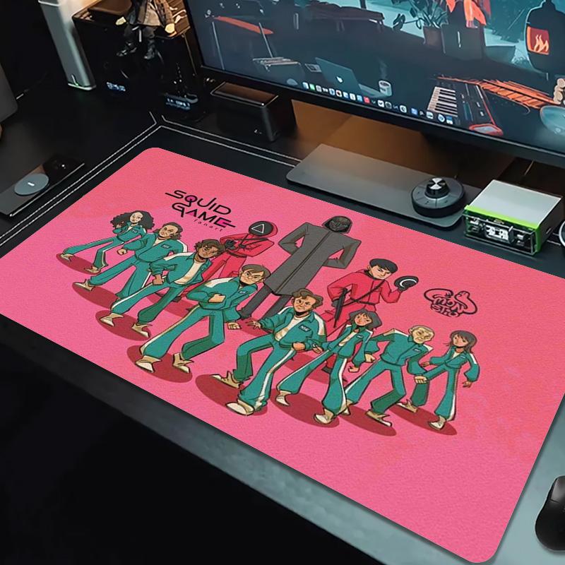 Squid Game Poster Color Mouse Pad Large Gaming Table Cushion Non-slip Laptop Tablet Big Mousepad XXL Mat Mini PC Playmat With Lock Edge