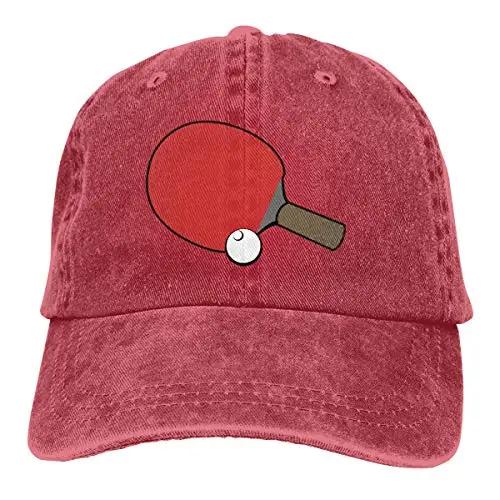 Flyjbs Womens Mens Adjustable Baseball Cap Table Tennis Denim Fabric Snapback Solid Hat