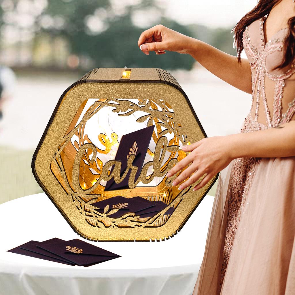 DIY Wooden Wedding Card Box and Business Card Holder