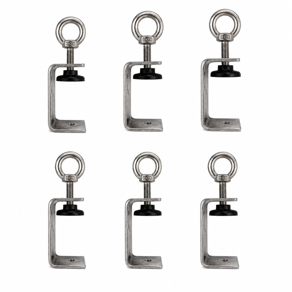 1pc 304 Stainless Steel Square Clamp Adjustable Fixed Holder Clip C-clamp Hardware Fasteners