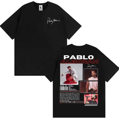 2026 Rapper Pablo Alborán Global Tour T-shirt Men Women Harajuku Hip Hop Streetwear Cotton Casual Short Sleeved