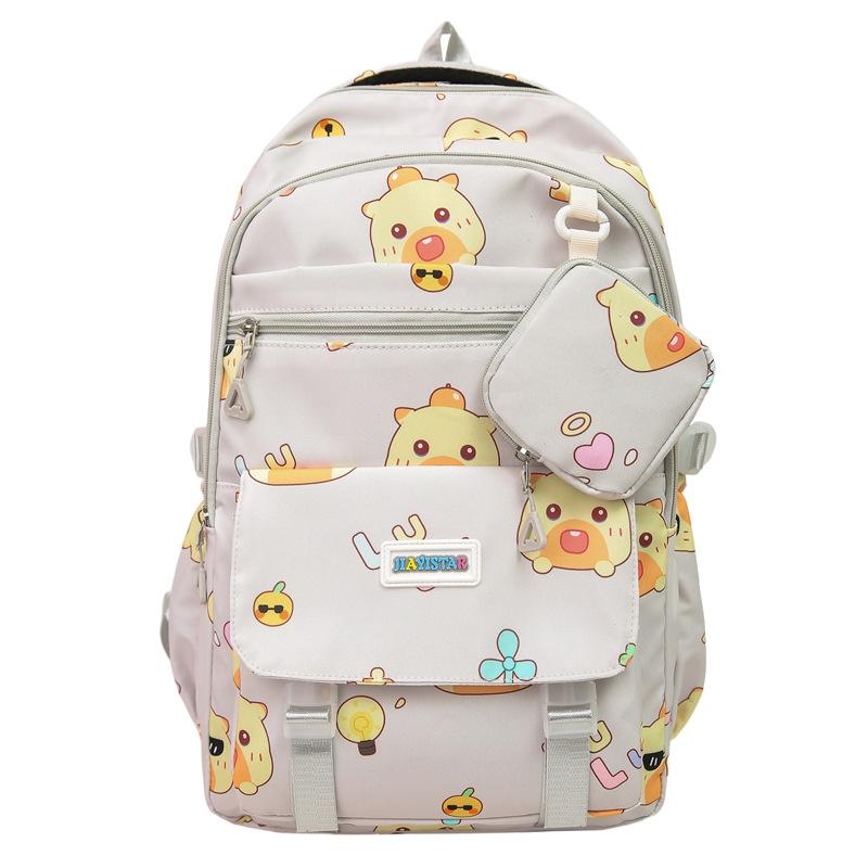 Cartoon Print Student Schoolbag Women's Backpack Large Capacity Backpack