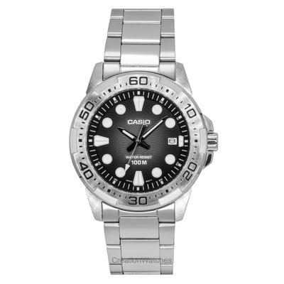 Orologio da Uomo Standard Analogico in Acciaio Inossidabile Quadrante Nero al Quarzo MTD-140D-1AV 100M