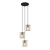 Kalula Pendant Lamp 3 E27 Black Italux Pnd-78901-3A-Bk+Amb