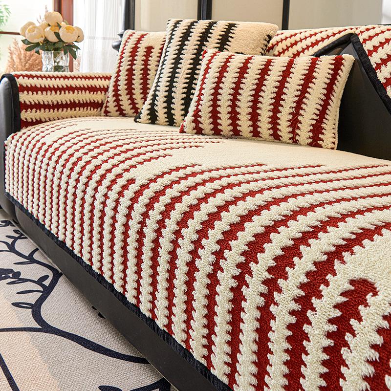 Premium Sense Simple Modern Non-Slip Seat Cushion Winter Living Room Sofa Cover Cushion Plush Nordic Sofa Towel Sofa Cushion