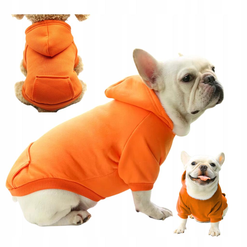 Dog Clothes Vest Jacket Sweatshirt With Hood Insulated Size S