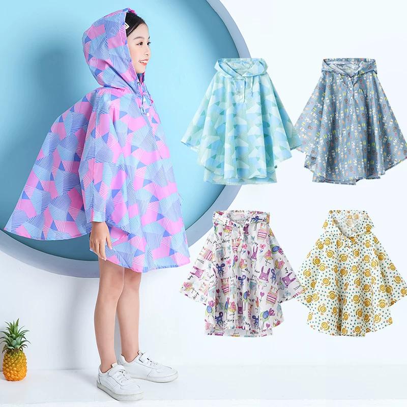 Children's Cloak Plus Size Raincoat Can Be Backpack Boy Girl Baby Fashion Cute Student Children Playing with Water Poncho