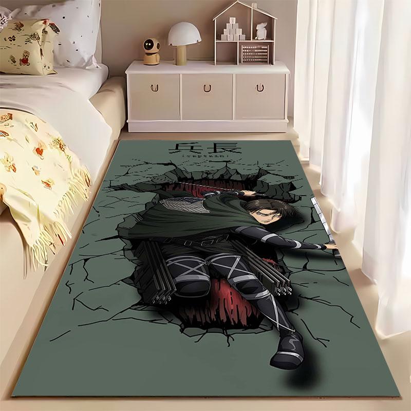 Anime Warrior with Sword Design suitable as a non-slip mat for the living room or bedroom sofa