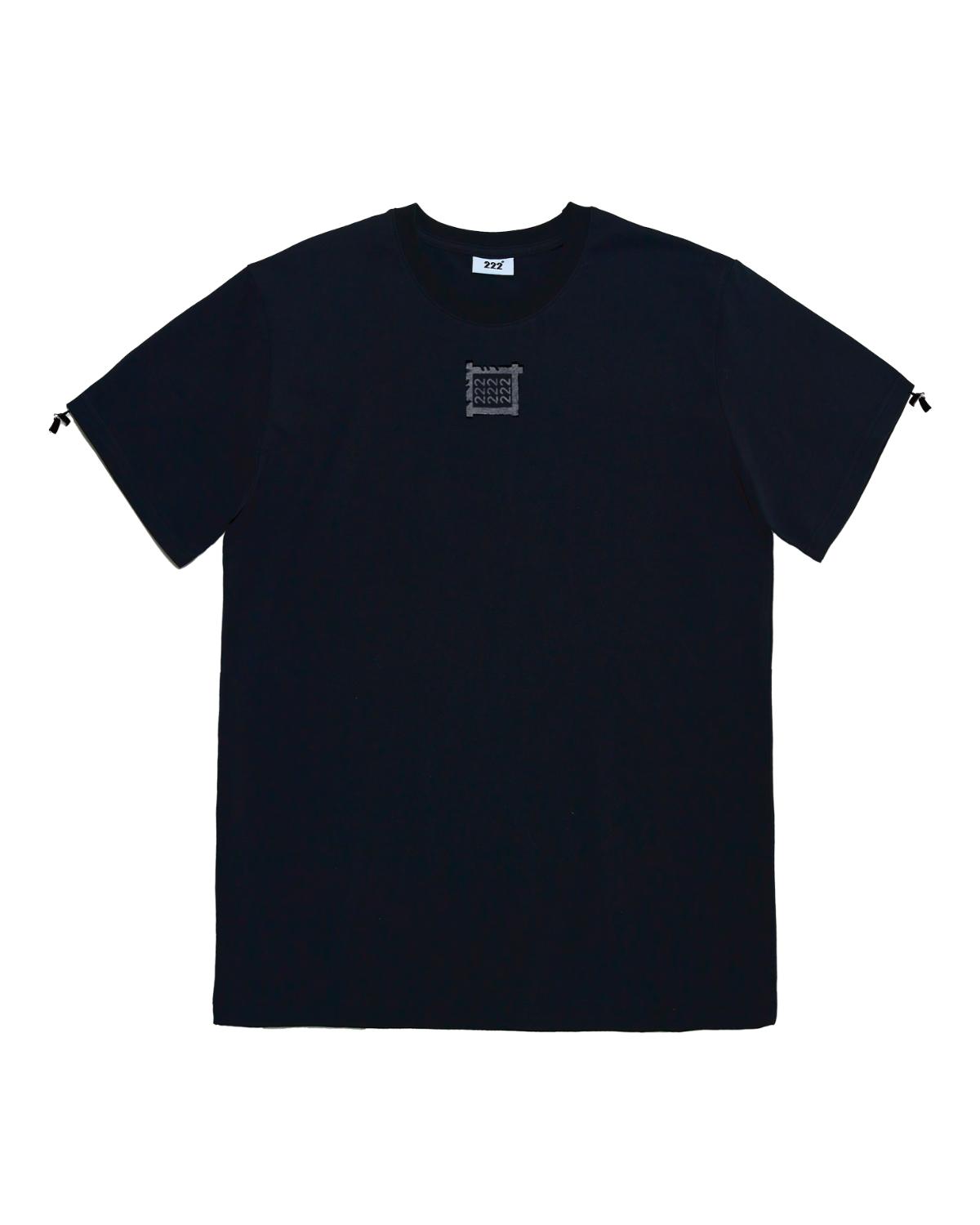 One Two Two Oversize String Patch T-Shirt Ver.2 Black Black