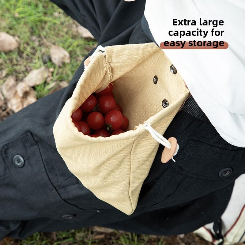 Borsa da Raccolta Esterna Borsa per Raccogliere Frutta Strumento da Appendere alla Vita Marsupio Borsa a Coulisse Borsa Pieghevole in Tela Borsa per Riporre Strumenti