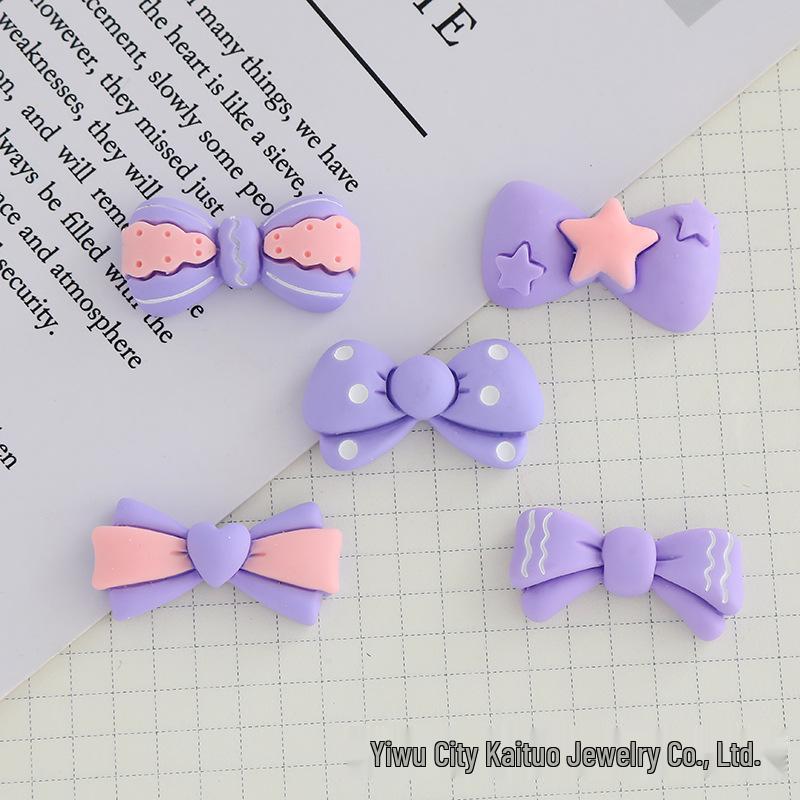 Bowknot Resin Accessories: Vibrant DIY Hair Clips, Phone Case Charms, Fridge Magnets, Crocs Decorations, and Car Adornments.