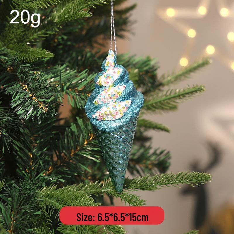 Pink Cartoon Christmas Tree Ornament with Glitter Sequins - Ins Style