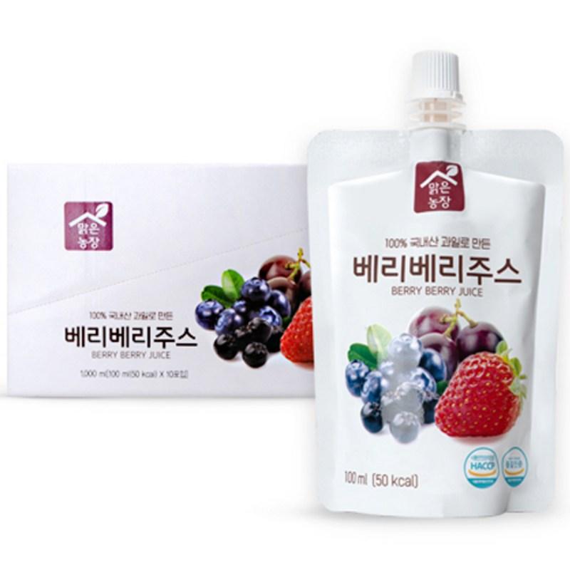 Malgun Farm Berry Berry Juice, 100ml, 10 pieces