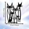 Stylish Metal Cat Wall Art Sculpture Home Decor for Living Room Bedroom Office Christmas Gift