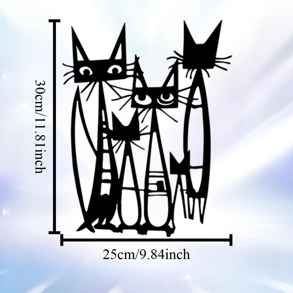 

Stylish Metal Cat Wall Art Sculpture Home Decor for Living Room Bedroom Office Christmas Gift 12in