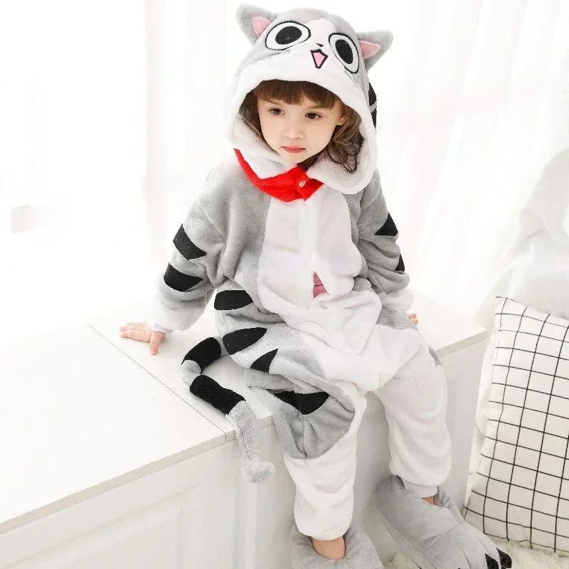 New Winter Unicorn Pajamas for Children Kigurumi Animal Pyjamas Kids Panda Onesie Boys Girls Sleepwear Dinosaur Jumpsuit